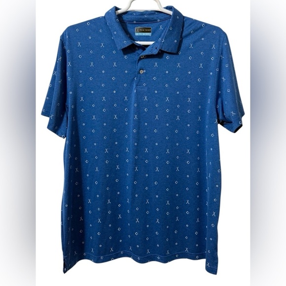 PGA Tour Men’s Golf Polo Shirt Small Club Logos Blue Short Sleeve Men 2XL - Picture 1 of 7